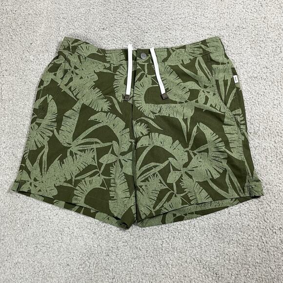 Onia Swim Trunks Mens Large Floral Green Lined Board Shorts The Calder Tropical - Picture 1 of 10
